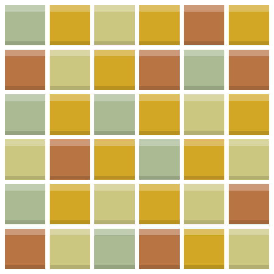 Sunroom custom colourway, saffron and sage glass tiles